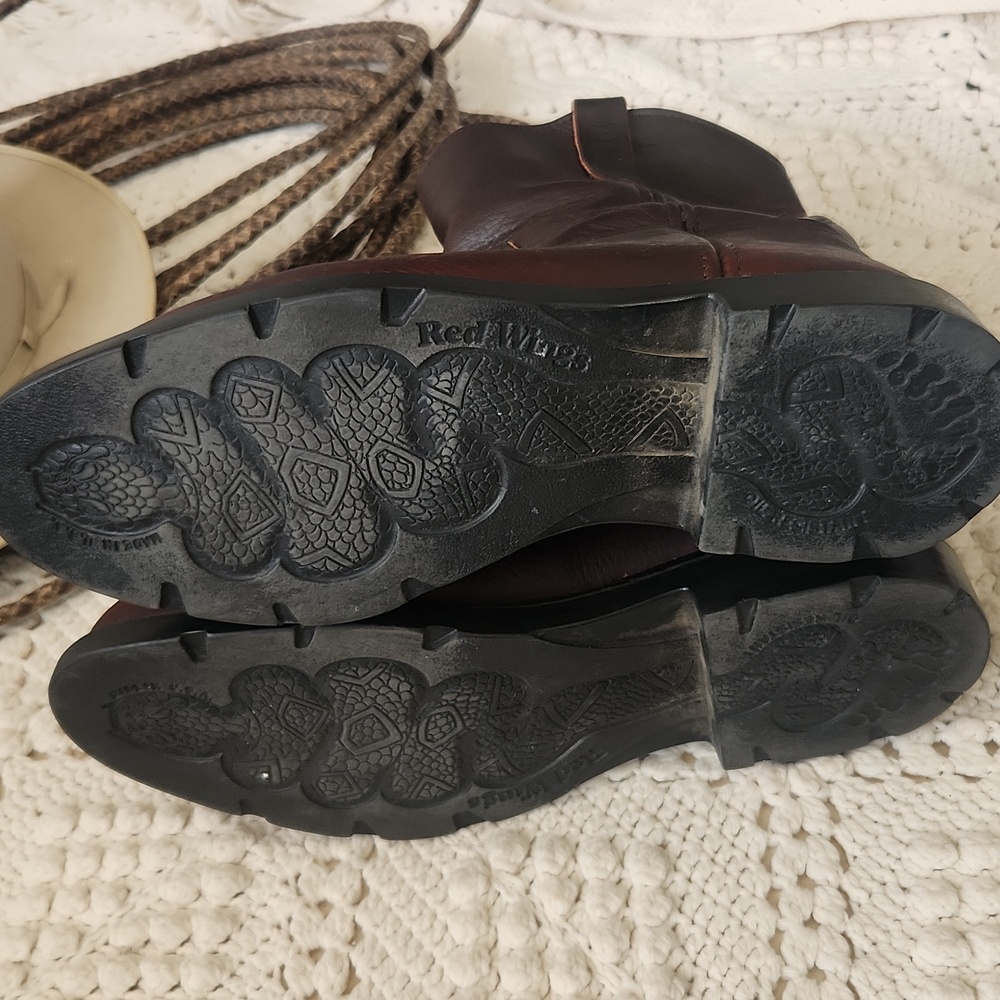 Men's Brown Leather Pull-On Work Boots - Picture 8 of 10